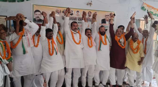 जिलाध्यक्ष सुनील राम और शहर अध्यक्ष संदीप विश्वकर्मा का हुआ स्वागत