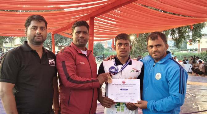 नागेश्वर यादव ने 55 kg भार वर्ग फ्री स्टाइल मे जीत गोल्ड मेडल