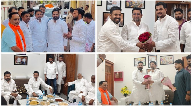 समाजसेवी अनस जमाल के घर पहुंचे मंत्री दानिश आजाद अंसारी, दी बधाई
